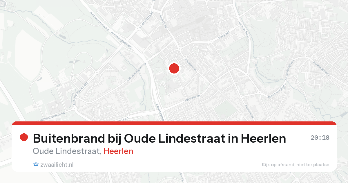 Buitenbrand bij Oude Lindestraat in Heerlen — 15 aug 2026