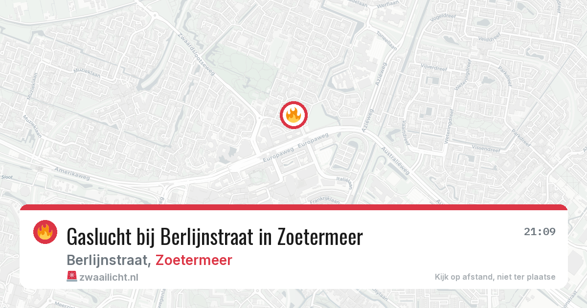Gaslucht bij Berlijnstraat in Zoetermeer — 25 feb 2026