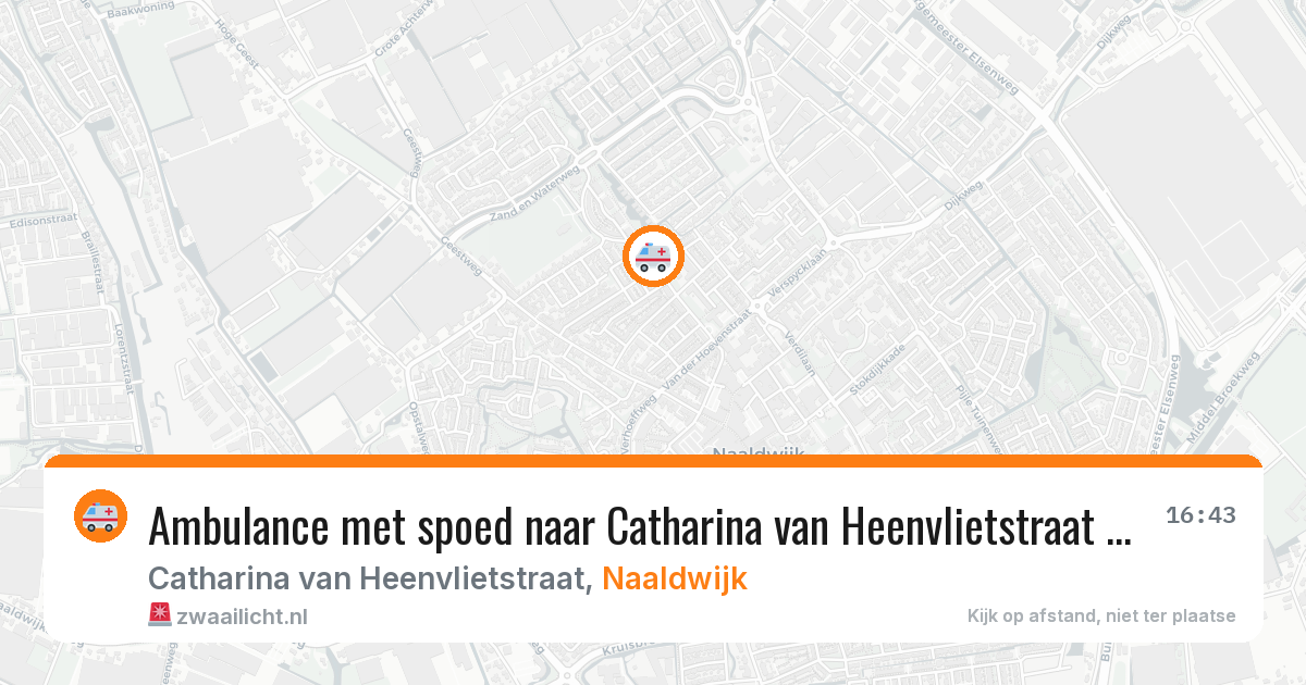 Ambulance met spoed naar Catharina van Heenvlietstraat in Naaldwijk — 27 jul 2026