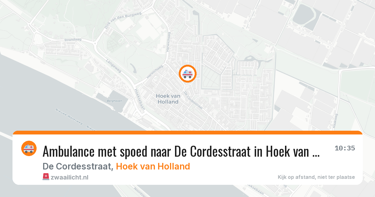 Ambulance met spoed naar De Cordesstraat in Hoek van Holland — 6 aug 2026