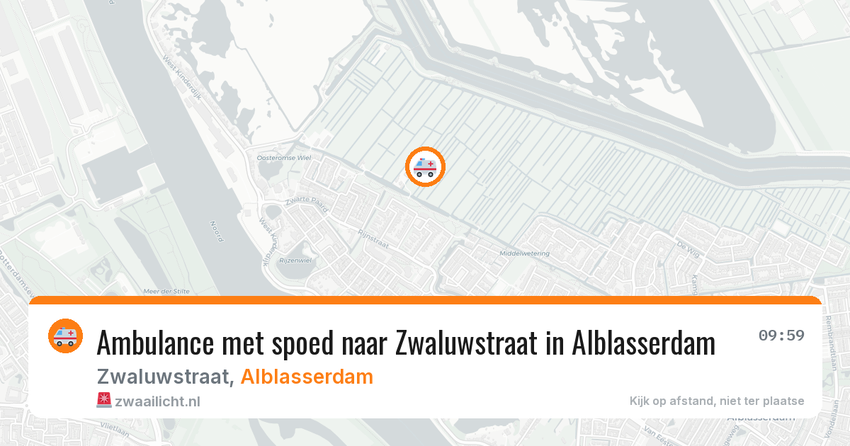 Ambulance met spoed naar Zwaluwstraat in Alblasserdam — 18 jul 2026