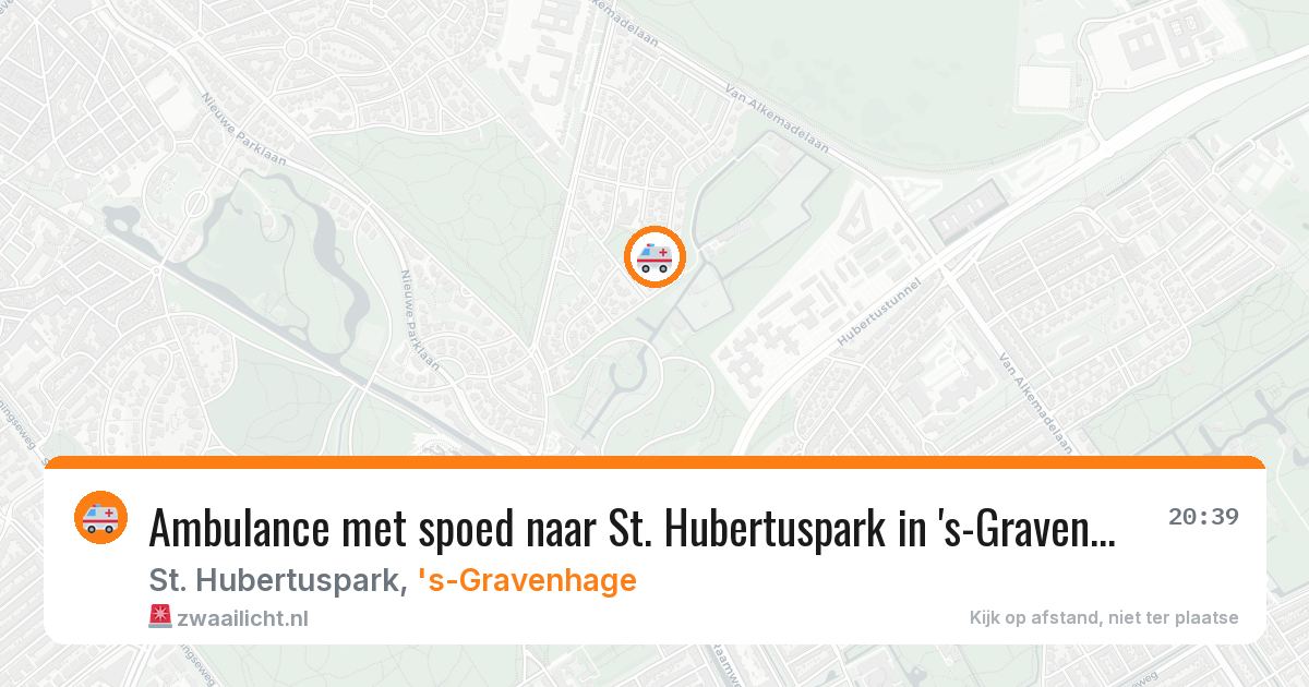 Ambulance met spoed naar St. Hubertuspark in 's-Gravenhage — 30 jul 2026