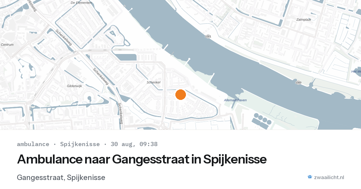 Ambulance naar Gangesstraat in Spijkenisse — 30 aug 2026