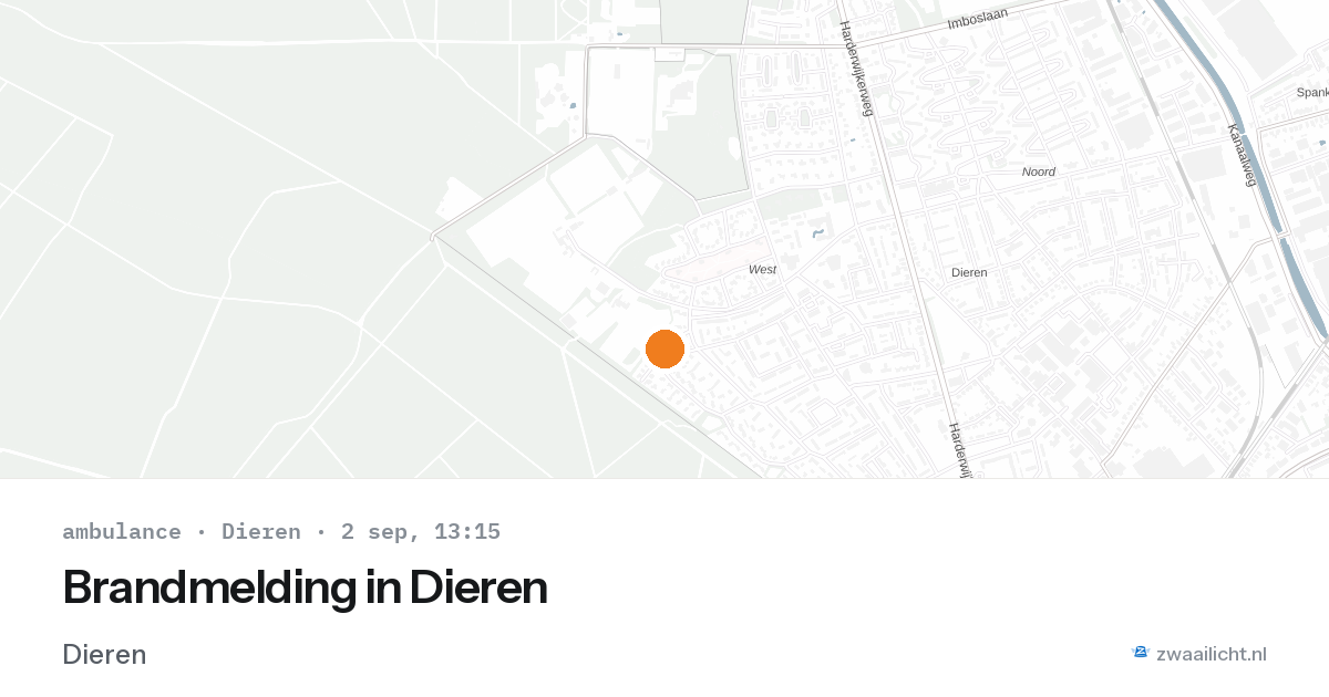 Brandmelding in Dieren — 2 sep 2026