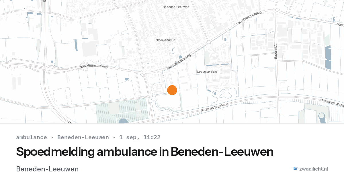 Spoedmelding ambulance in Beneden-Leeuwen — 1 sep 2026