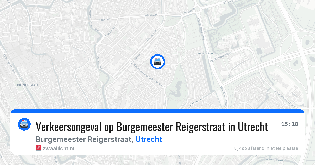 Verkeersongeval op Burgemeester Reigerstraat in Utrecht — 9 aug 2026