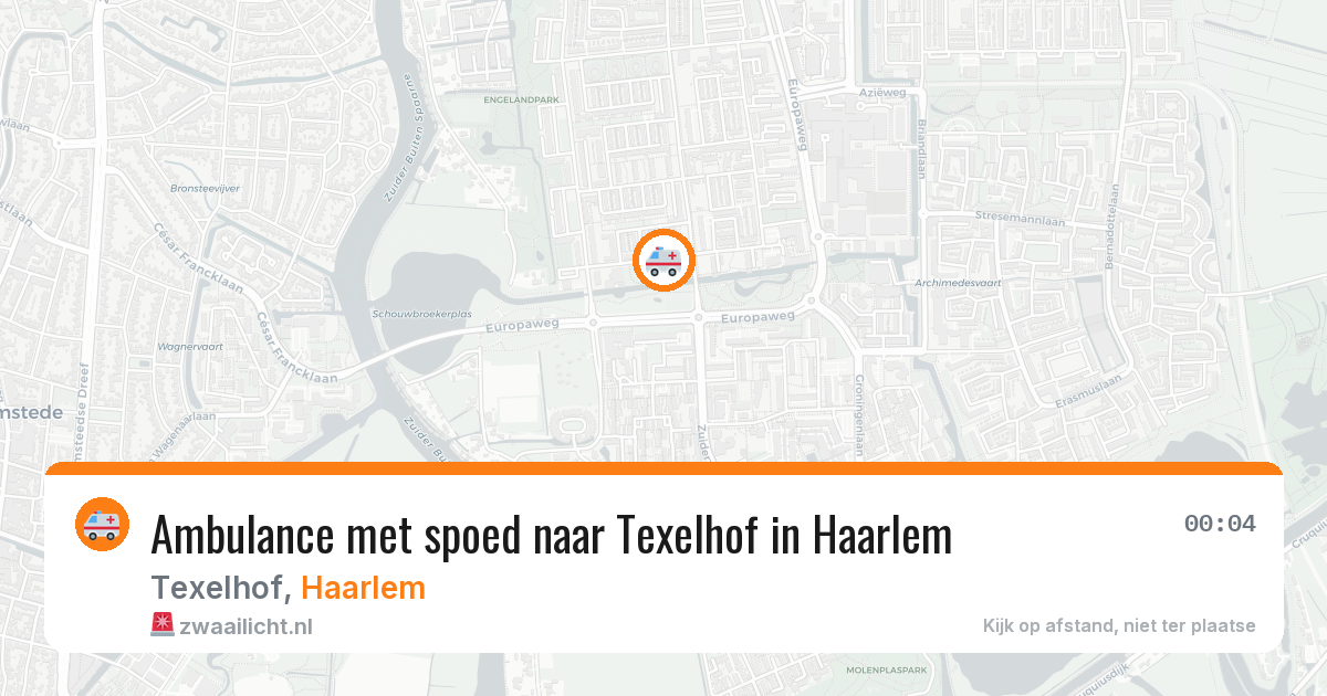 Ambulance met spoed naar Texelhof in Haarlem — 14 aug 2026