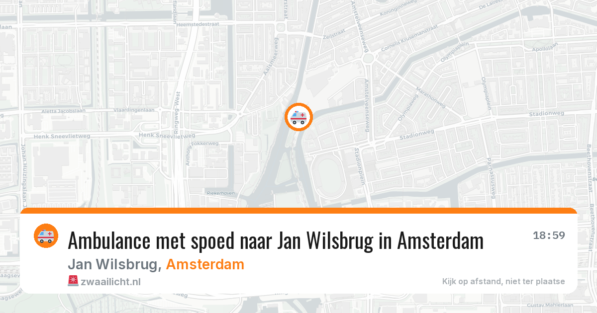 Ambulance met spoed naar Jan Wilsbrug in Amsterdam — 13 aug 2026
