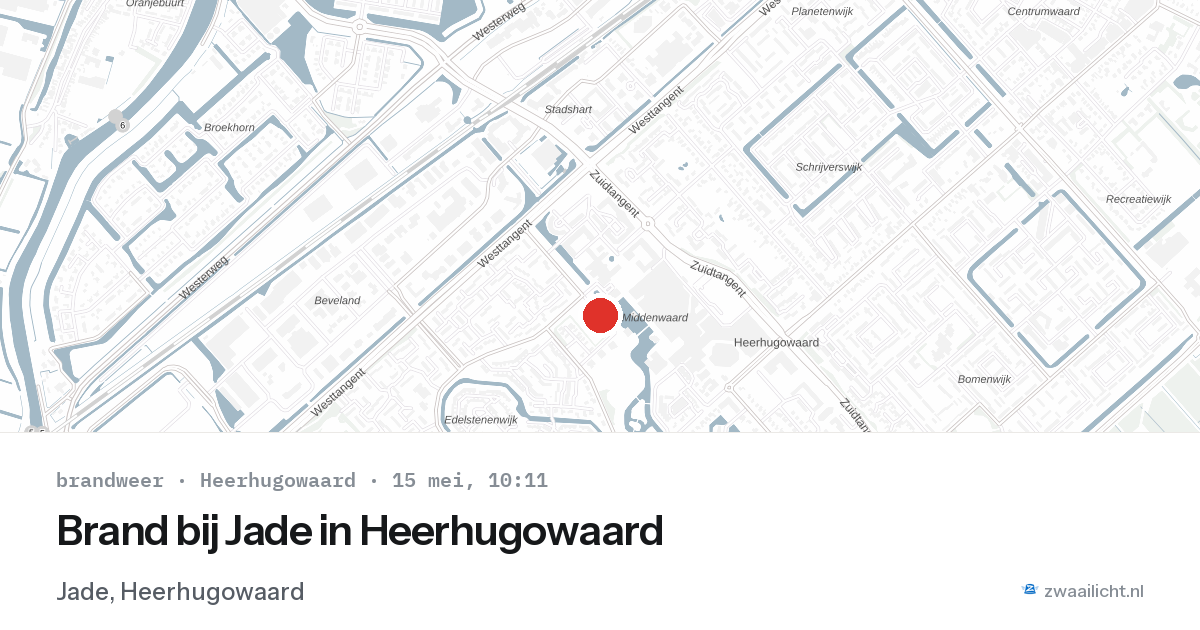 Brand bij Jade in Heerhugowaard — 15 mei 2026