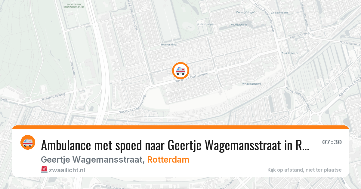Ambulance met spoed naar Geertje Wagemansstraat in Rotterdam — 22 mei 2026