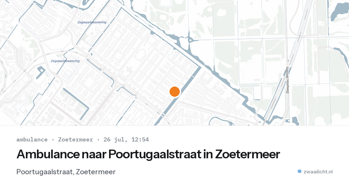 Ambulance naar Poortugaalstraat in Zoetermeer — 26 jul 2026