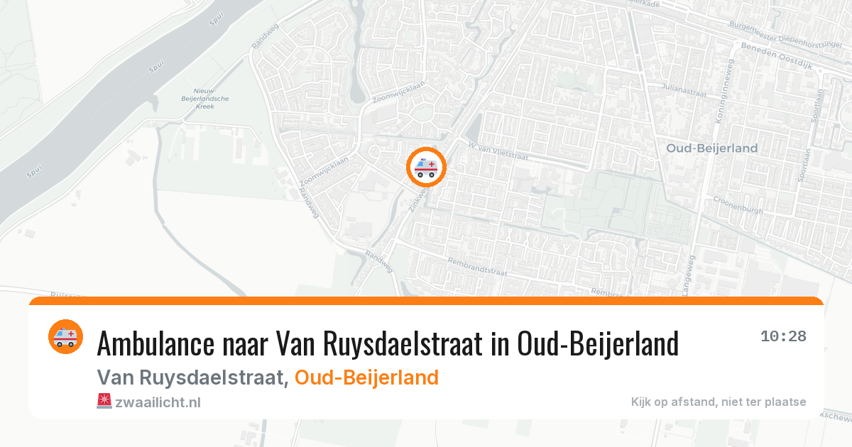 Ambulance naar Van Ruysdaelstraat in Oud-Beijerland — 29 mei 2026