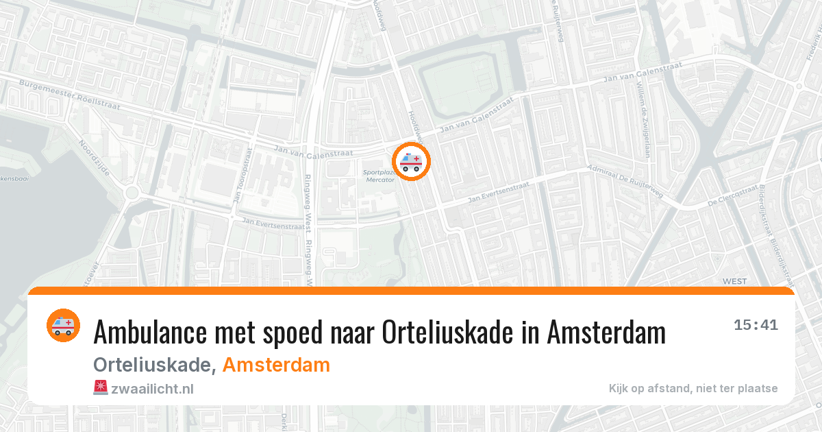 Ambulance met spoed naar Orteliuskade in Amsterdam — 14 mrt 2026