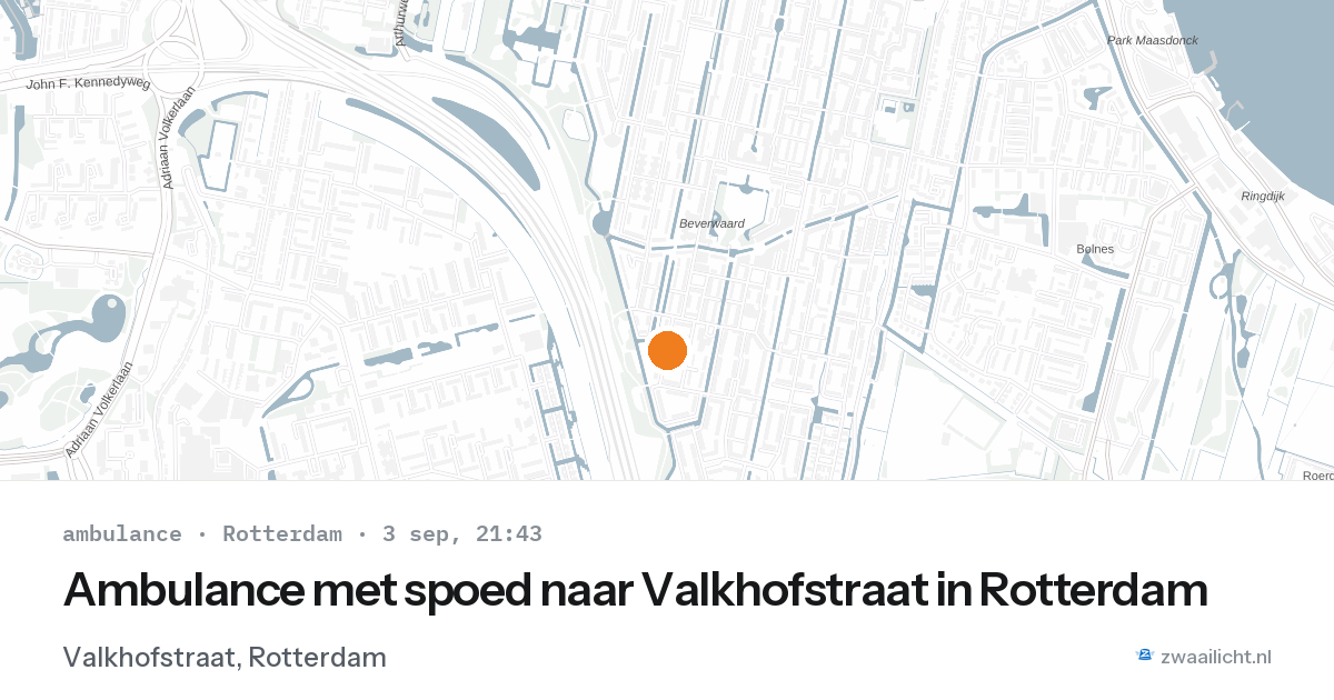 Ambulance met spoed naar Valkhofstraat in Rotterdam — 3 sep 2026