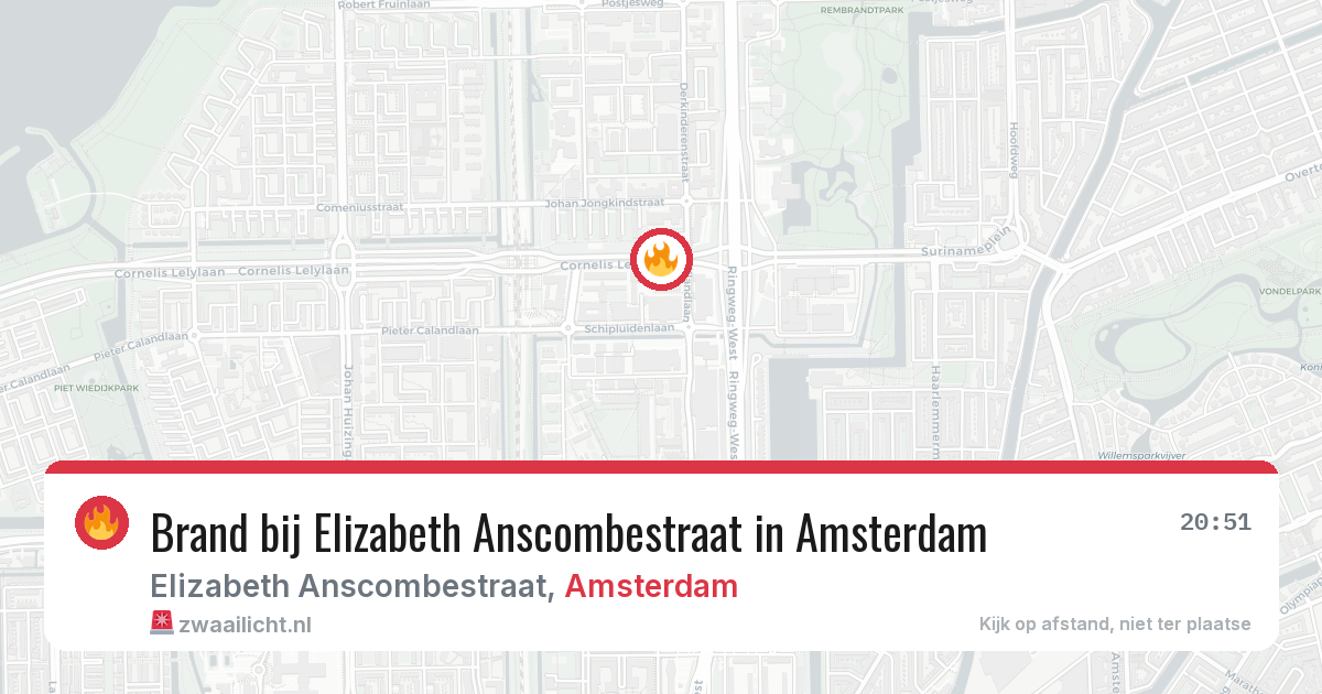 Brand bij Elizabeth Anscombestraat in Amsterdam — 28 mrt 2026