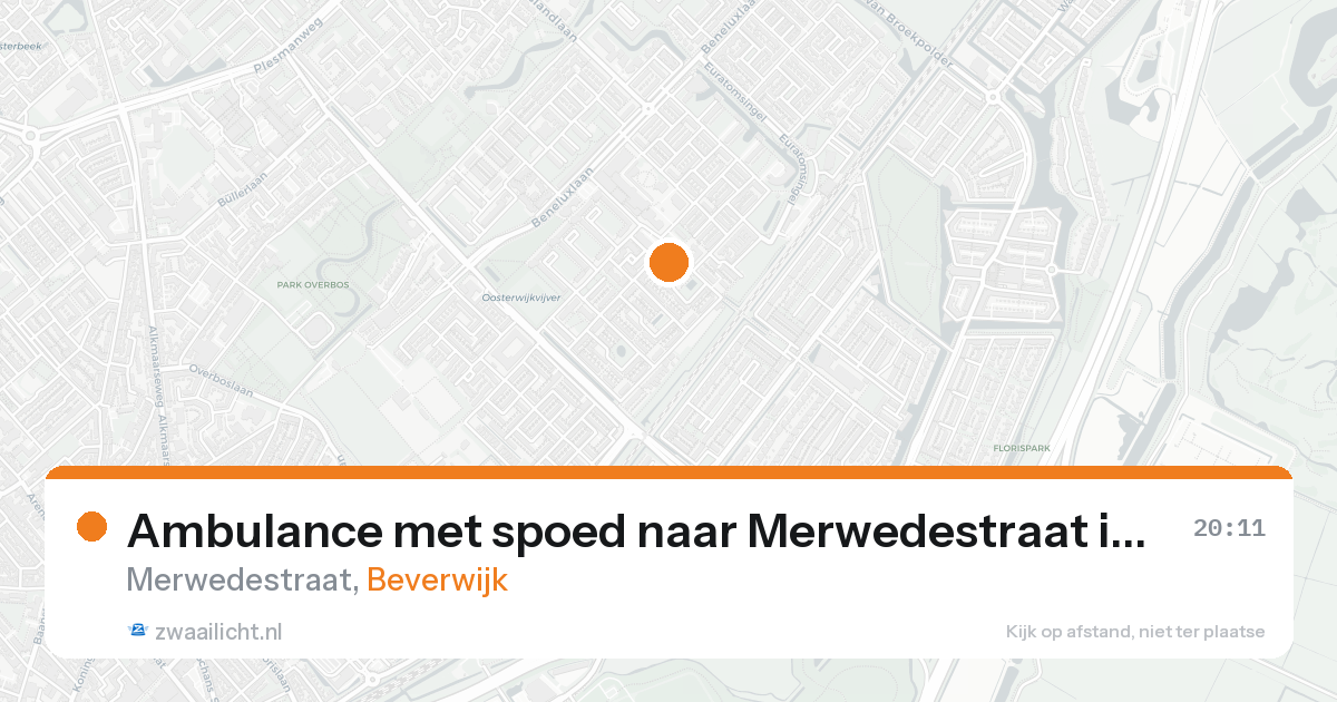 Ambulance met spoed naar Merwedestraat in Beverwijk — 20 aug 2026