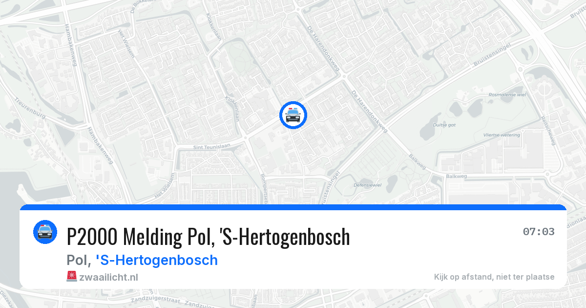 P2000 Melding Pol, 'S-Hertogenbosch — 31 mei 2026