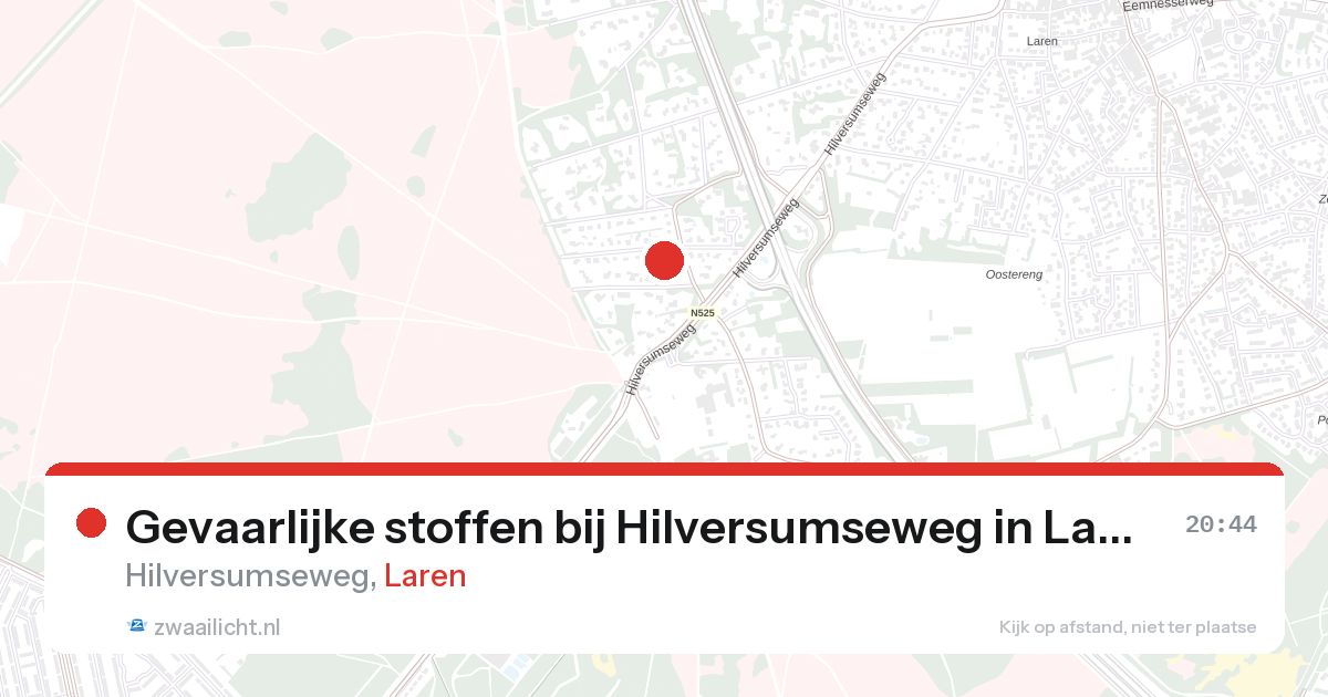 Gevaarlijke stoffen bij Hilversumseweg in Laren — 28 aug 2026
