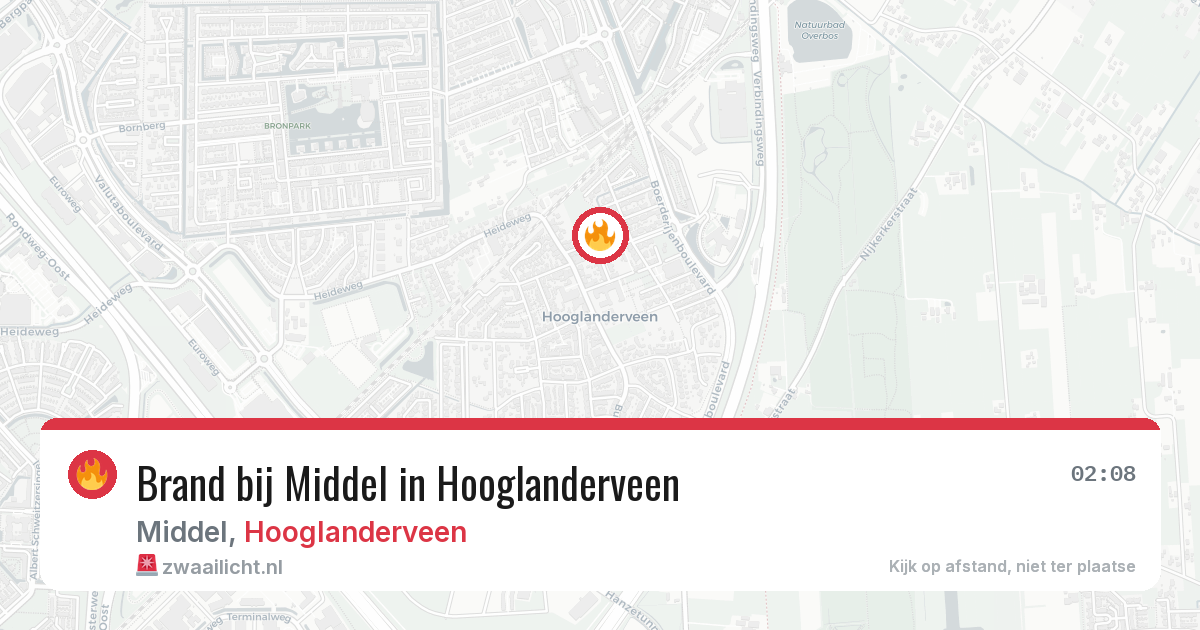 Brand bij Middel in Hooglanderveen — 20 jun 2026
