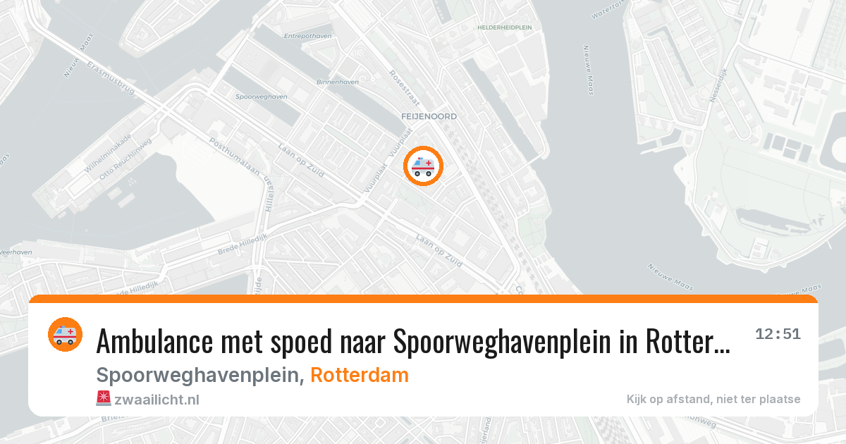 Ambulance met spoed naar Spoorweghavenplein in Rotterdam — 14 jul 2026
