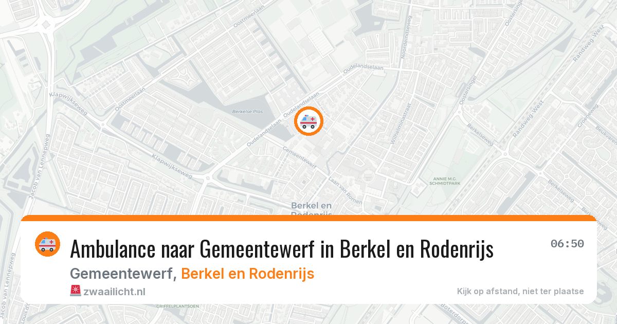 Ambulance naar Gemeentewerf in Berkel en Rodenrijs — 11 aug 2026