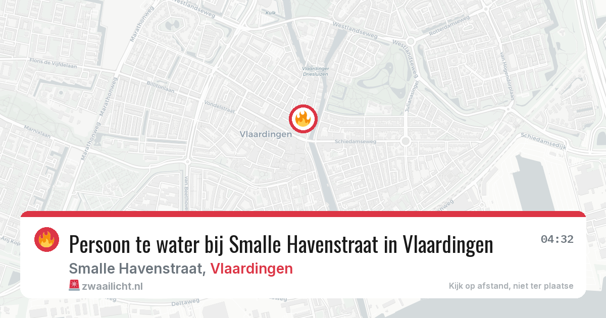 Persoon te water bij Smalle Havenstraat in Vlaardingen — 1 aug 2026