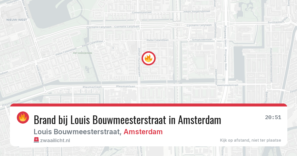 Brand bij Louis Bouwmeesterstraat in Amsterdam — 6 jul 2026