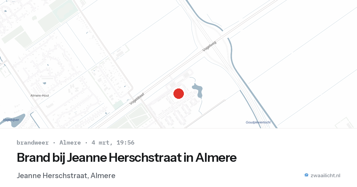 Brand bij Jeanne Herschstraat in Almere — 4 mrt 2026