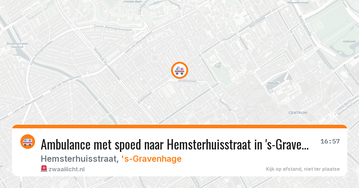 Ambulance met spoed naar Hemsterhuisstraat in 's-Gravenhage — 26 jun 2026