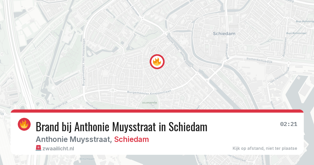 Brand bij Anthonie Muysstraat in Schiedam — 4 apr 2026