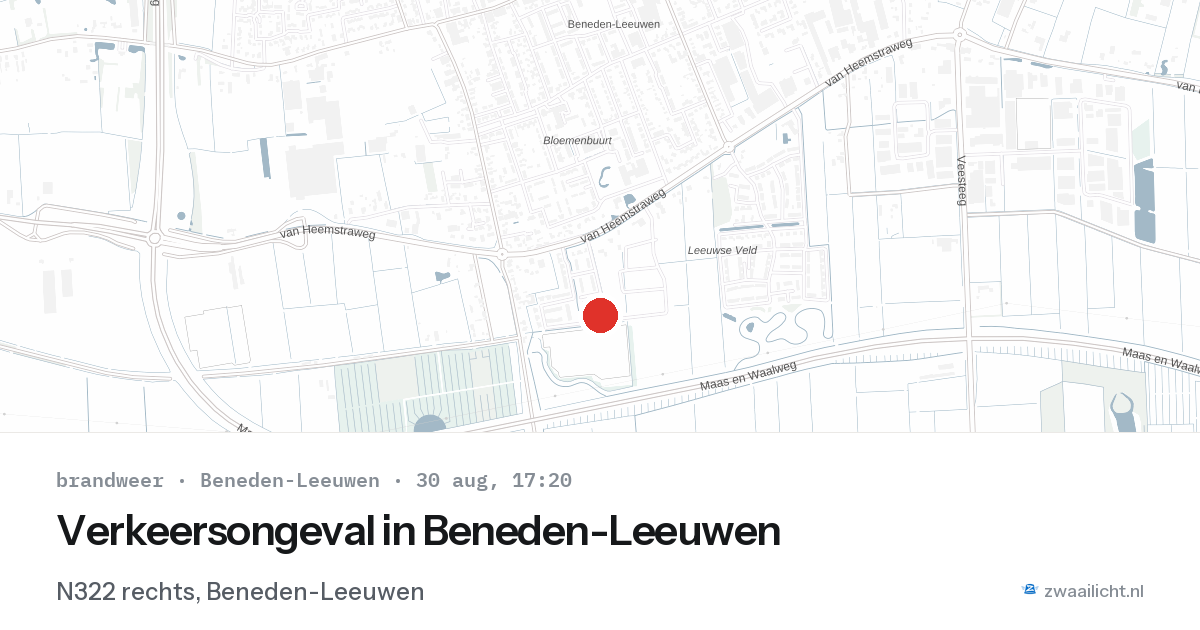 Verkeersongeval in Beneden-Leeuwen — 30 aug 2026