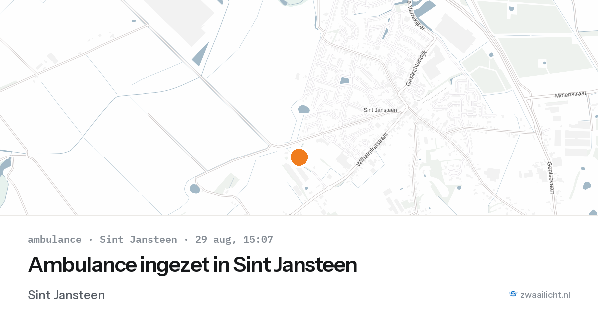 Ambulance ingezet in Sint Jansteen — 29 aug 2026