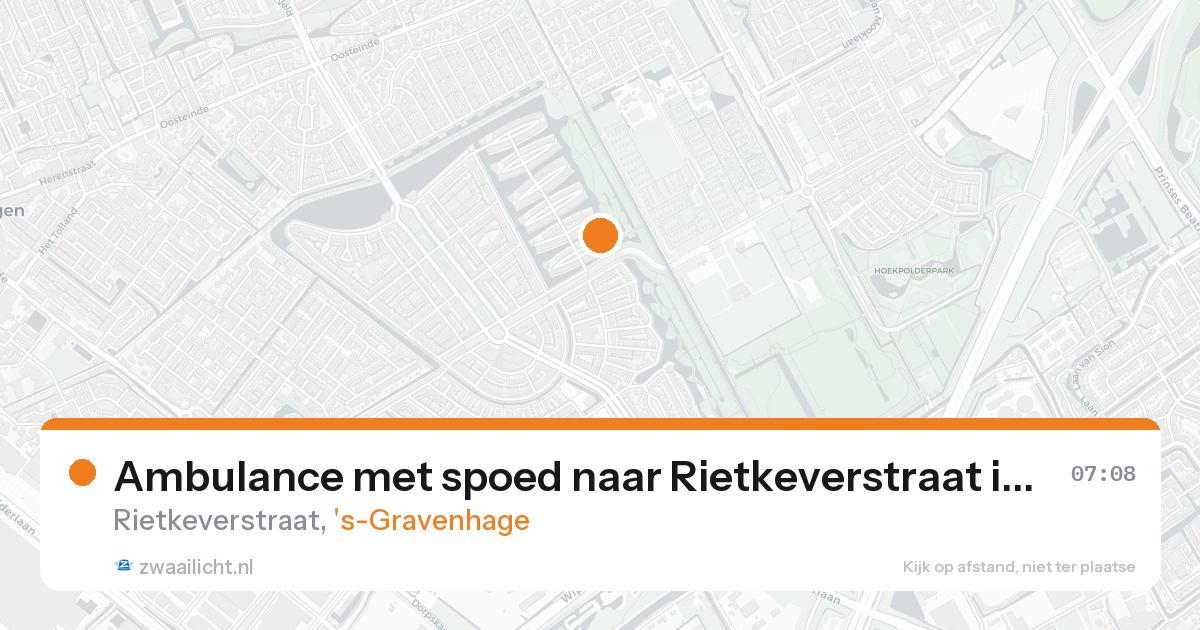 Ambulance met spoed naar Rietkeverstraat in 's-Gravenhage — 17 aug 2026