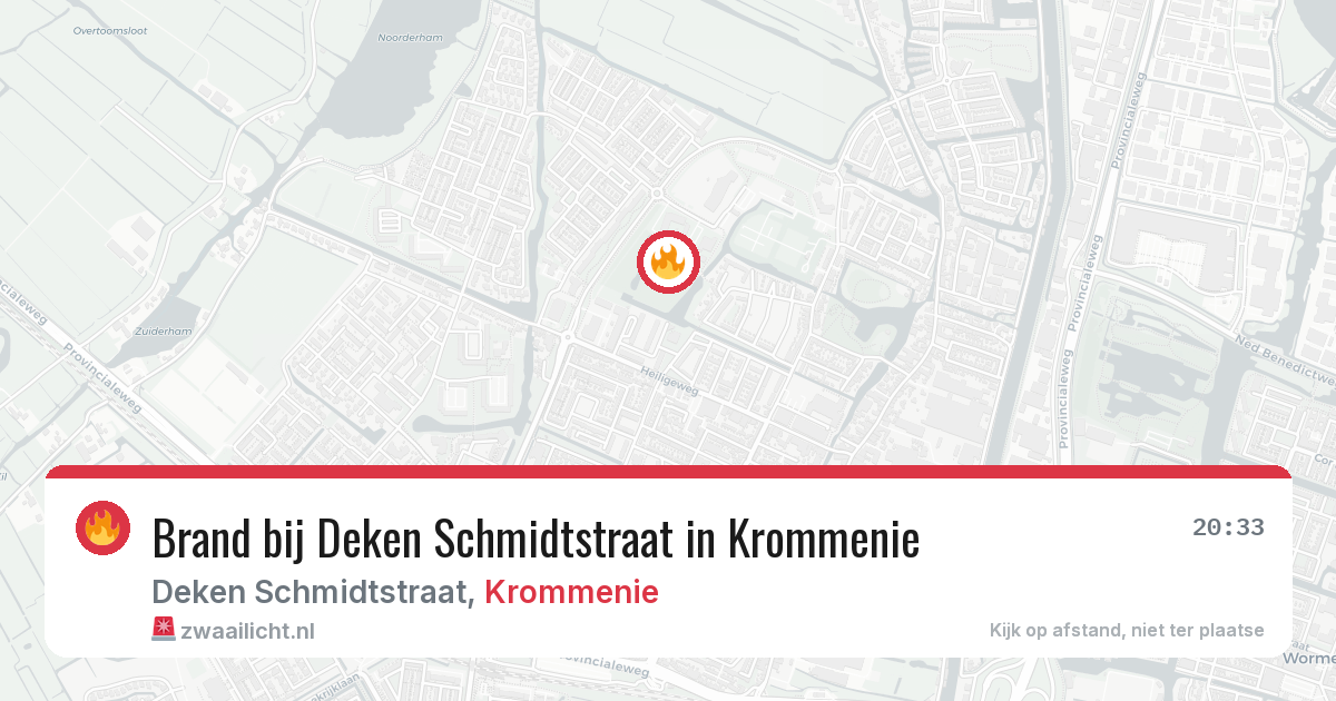 Brand bij Deken Schmidtstraat in Krommenie — 27 jun 2026