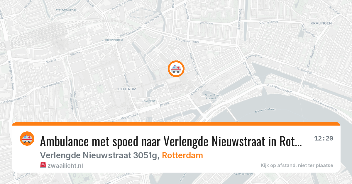 Ambulance met spoed naar Verlengde Nieuwstraat in Rotterdam — 12 jun 2026