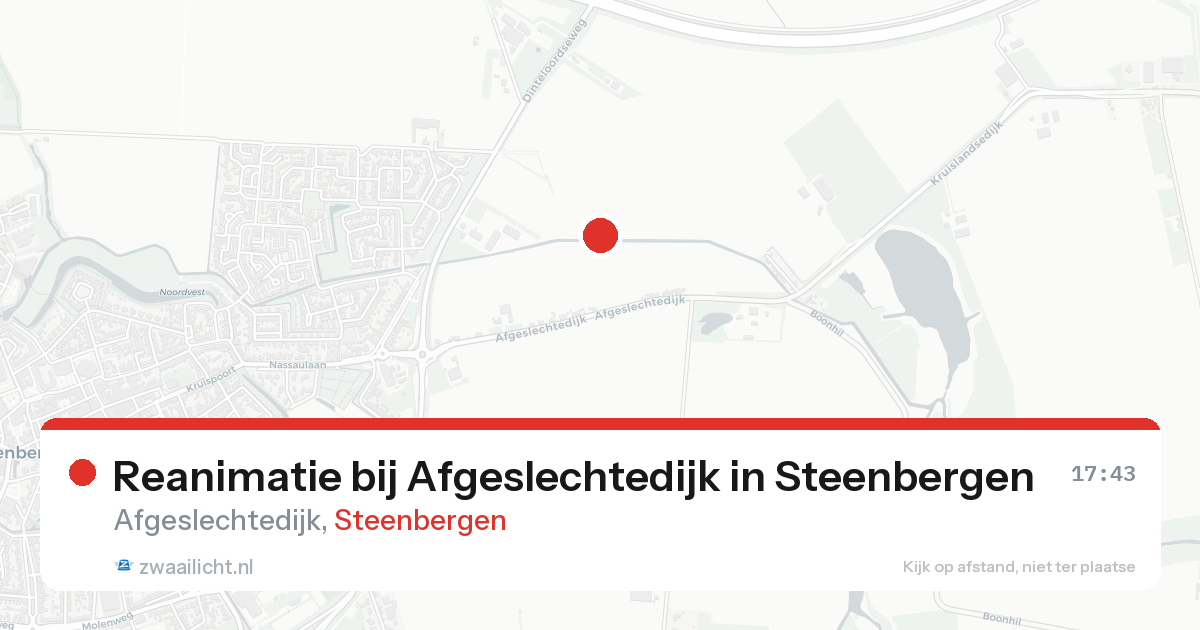 Reanimatie bij Afgeslechtedijk in Steenbergen — 16 aug 2026
