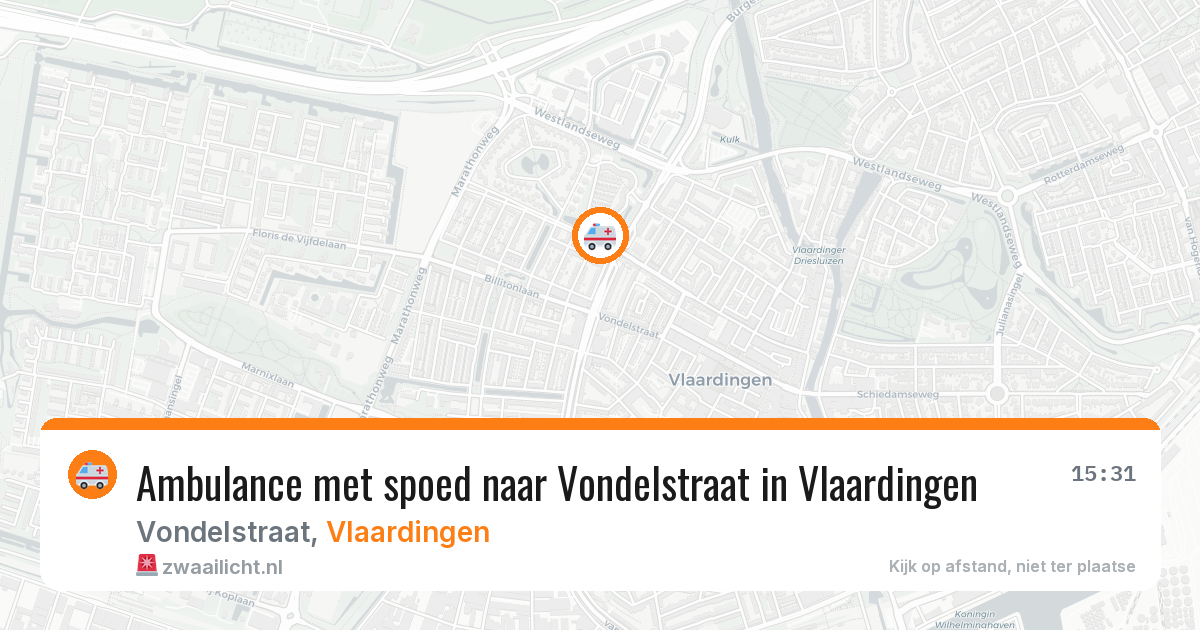 Ambulance met spoed naar Vondelstraat in Vlaardingen — 8 mei 2026