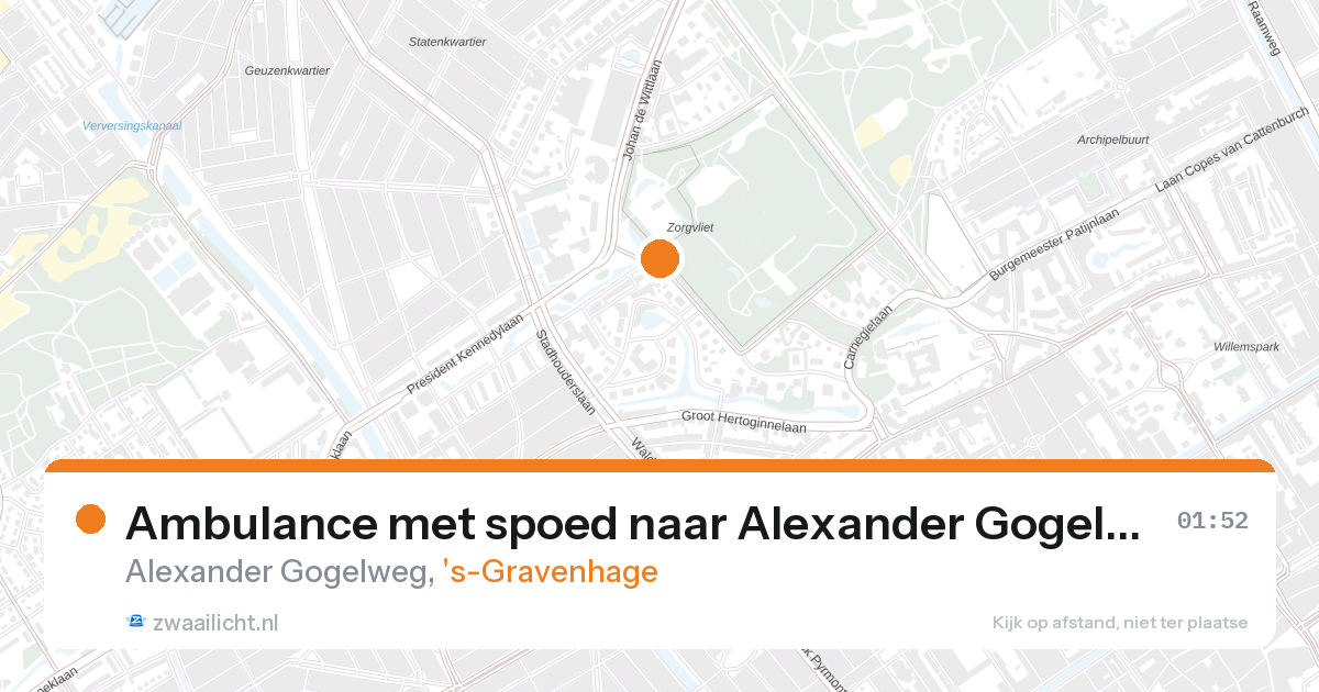 Ambulance met spoed naar Alexander Gogelweg in 's-Gravenhage — 26 aug 2026