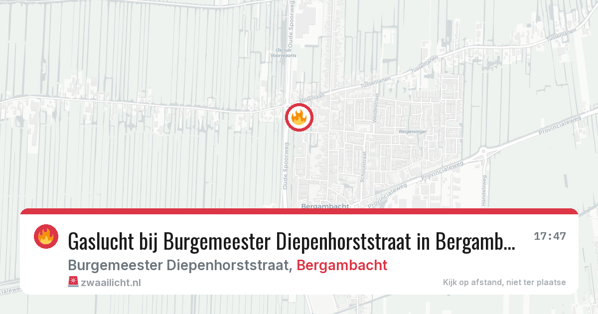 Gaslucht bij Burgemeester Diepenhorststraat in Bergambacht — 26 jun 2026