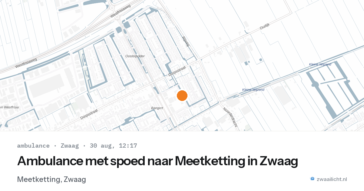 Ambulance met spoed naar Meetketting in Zwaag — 30 aug 2026