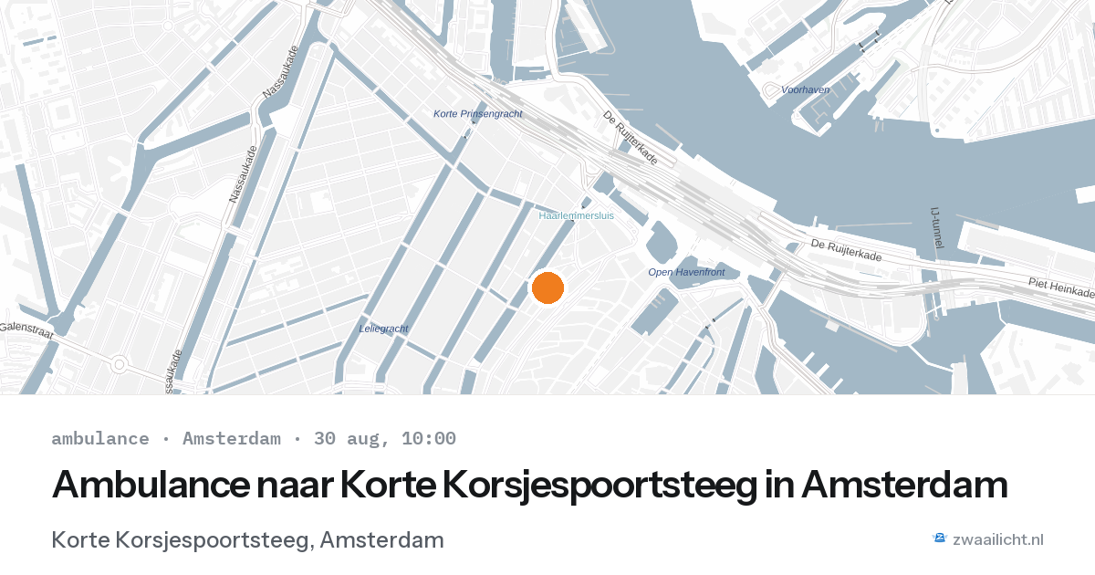 Ambulance naar Korte Korsjespoortsteeg in Amsterdam — 30 aug 2026