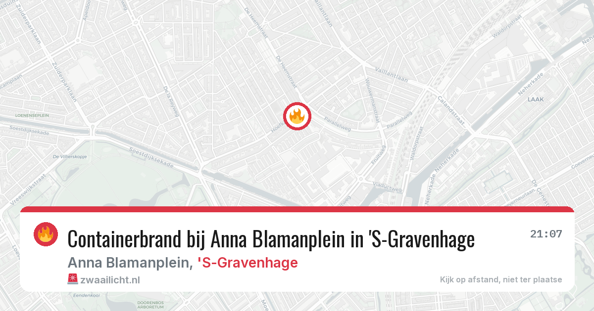 Containerbrand bij Anna Blamanplein in 'S-Gravenhage — 26 apr 2026