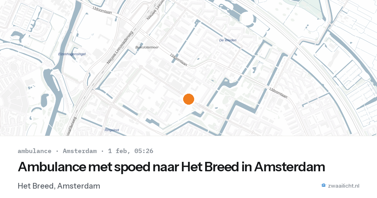Ambulance met spoed naar Het Breed in Amsterdam — 1 feb 2026