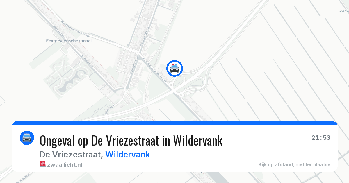 Ongeval op De Vriezestraat in Wildervank — 8 jun 2026