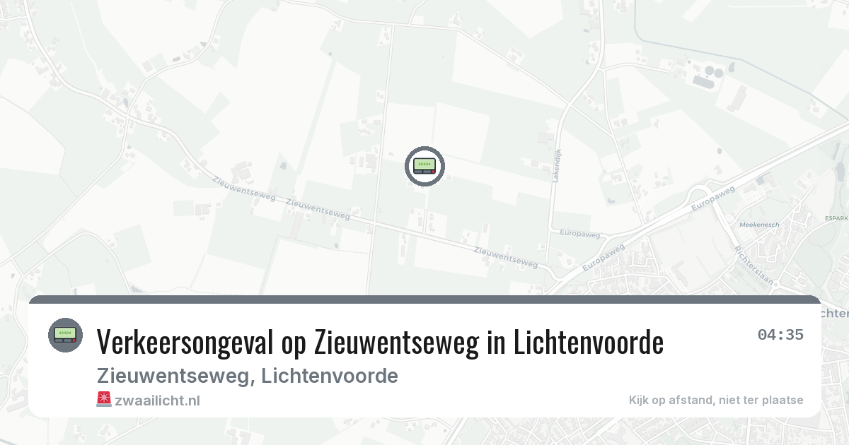 Verkeersongeval op Zieuwentseweg in Lichtenvoorde — 10 mei 2026