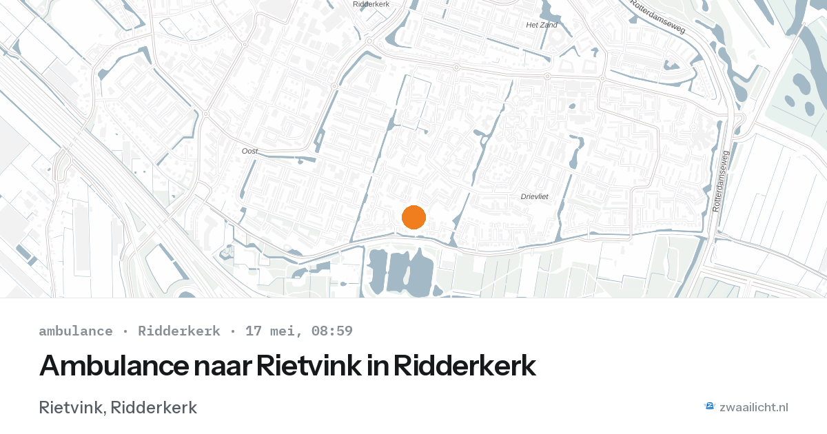 Ambulance naar Rietvink in Ridderkerk — 17 mei 2026