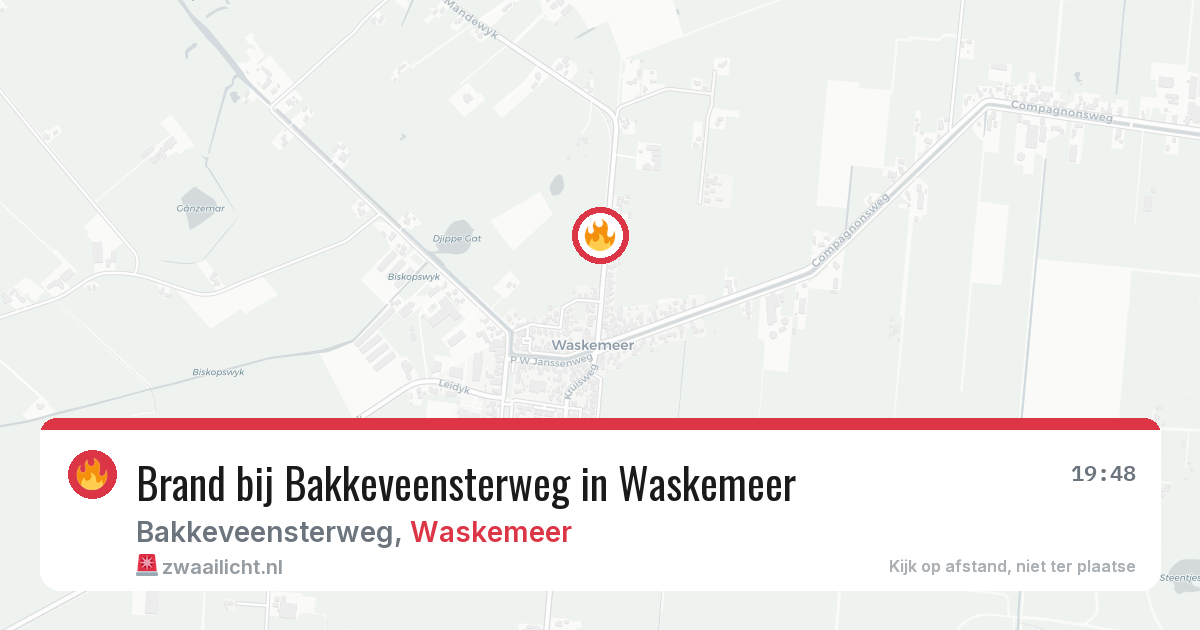 Brand bij Bakkeveensterweg in Waskemeer — 13 jun 2026