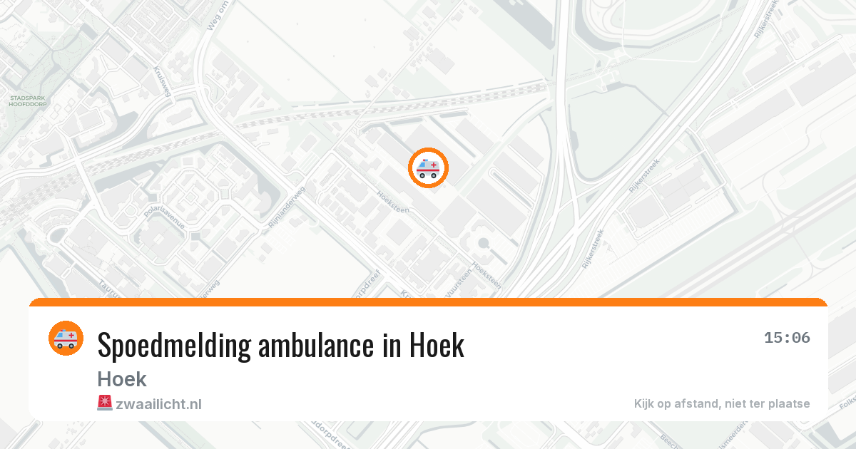 Spoedmelding ambulance in Hoek — 16 mei 2026