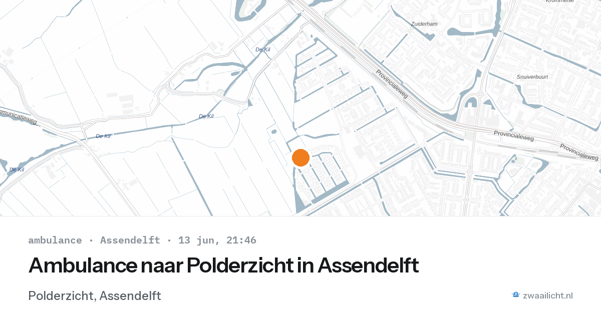 Ambulance naar Polderzicht in Assendelft — 13 jun 2026