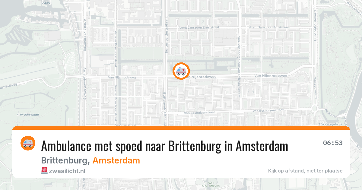 Ambulance met spoed naar Brittenburg in Amsterdam — 12 jun 2026
